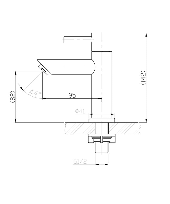 Xellanz Imola fonteinkraan geborsteld RVS - technische tekening | Schwertz & Co