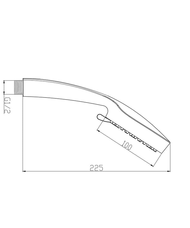 Wiesbaden 304 handdouche rond 5 standen geborsteld RVS - technische tekening | Schwertz & Co