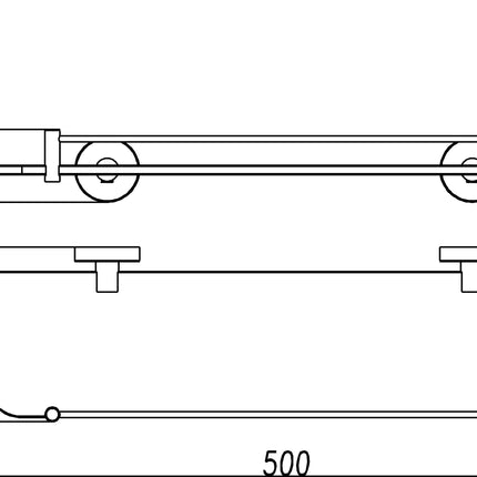 Wiesbaden 304 glazen planchet 50 cm RVS - technische tekening | Schwertz & Co
