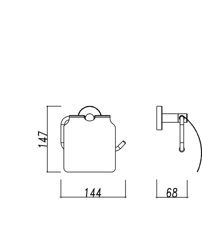 Wiesbaden 304 porte-papier WC avec couvercle inox - dessin technique | Schwertz & Co
