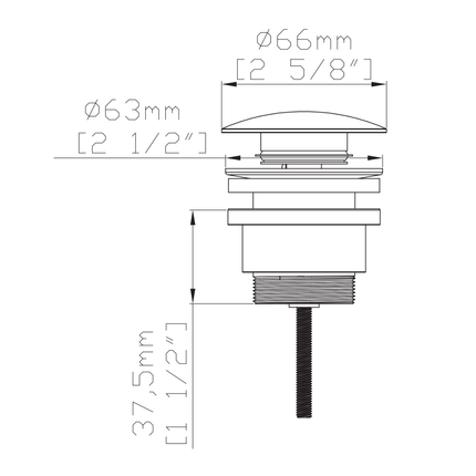 Aloni Uniforma drain plug - Click Waste - Chrome