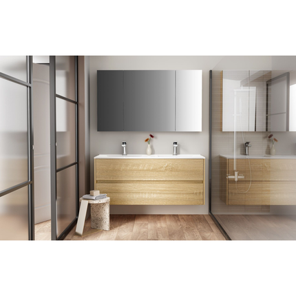 ALONI HAYAT wastafelonderkast – 119,5x50x45 cm – Eik – Greeploos & softclose