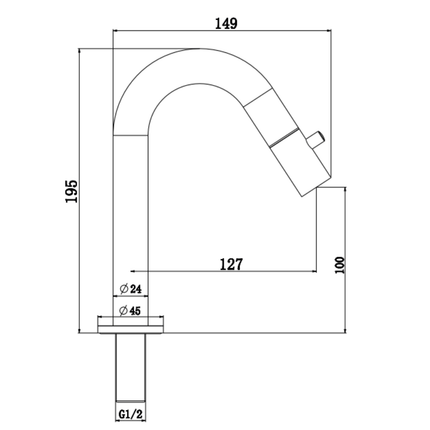 ALONI koudwaterkraan 1/2 – gunmetal grijs (PVD)