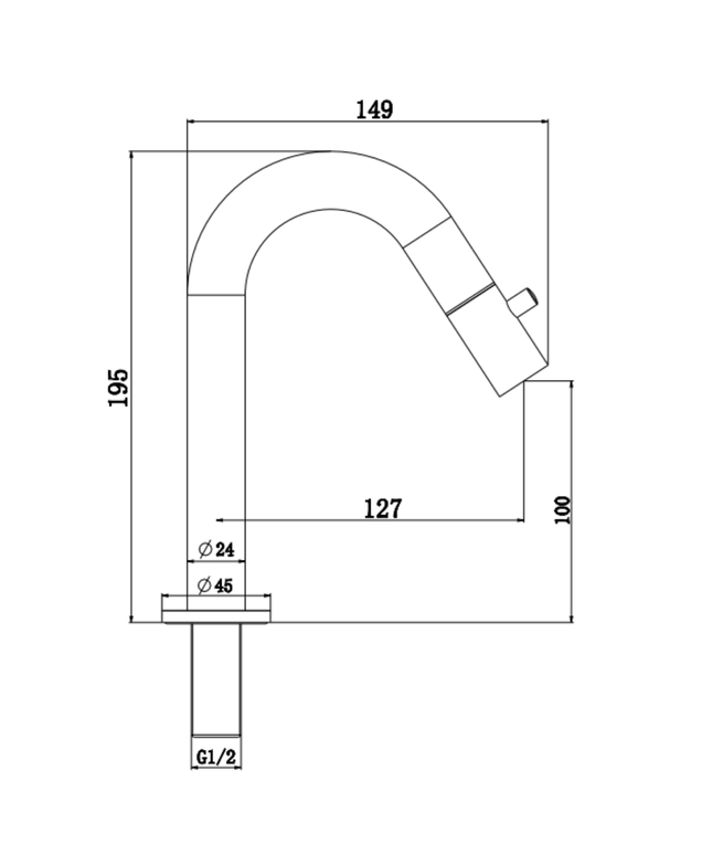 ALONI koudwaterkraan 1/2 – gunmetal grijs (PVD)