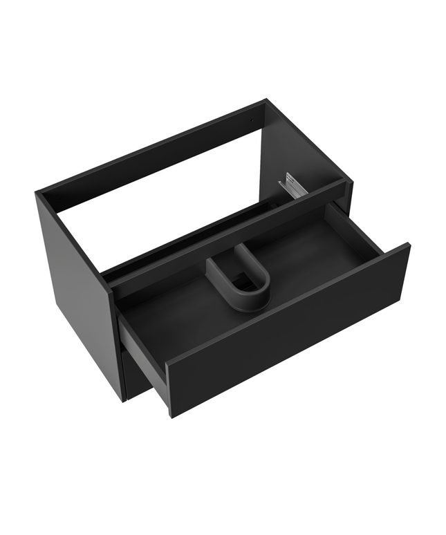 ALONI HAYAT wastafelonderkast – 79,5x50x45 cm – Mat zwart – Greeploos & softclose