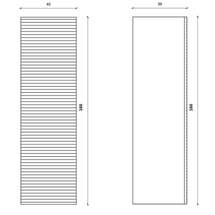 Aloni Elite High Bathroom Cabinet - 160 cm - Light wood - Horizontal relief - Softclose