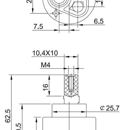 Riko keramisch binnenwerk 40 mm laag model - technische tekening | Schwertz & Co