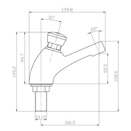 ALONI koudwaterkraan – zelfsluitend – chroom