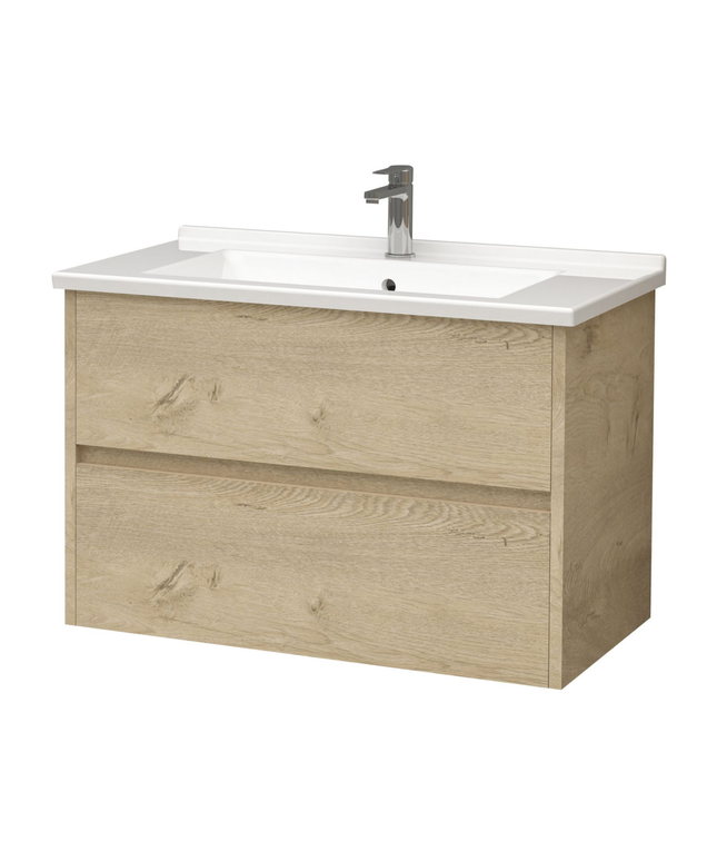 ALONI HAYAT wastafelonderkast – 79,5x50x45 cm – Eik – Greeploos & softclose