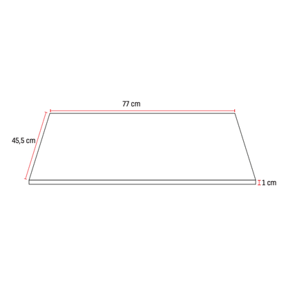 ALONI Solid Surface Wastafelblad – 80 cm – Wit