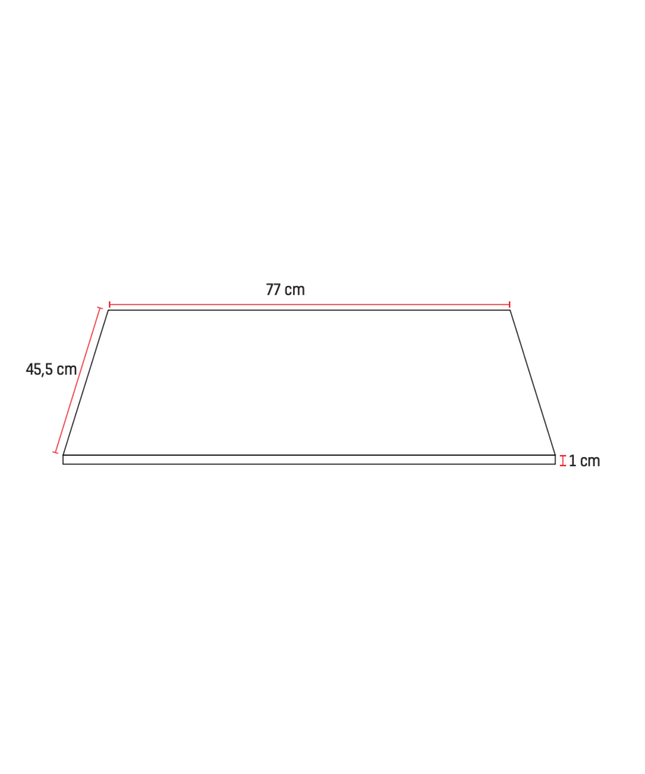 ALONI Solid Surface Wastafelblad – 80 cm – Wit
