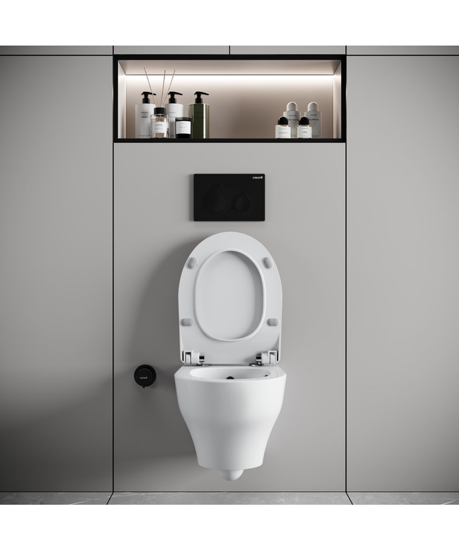 Creavit Ness hangtoilet / ophang WC met bidet – tornado flush – randloos – glanzend wit