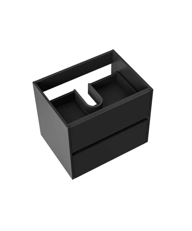 ALONI HAYAT wastafelonderkast – 59,5x50x45 cm – Mat zwart – Greeploos & softclose