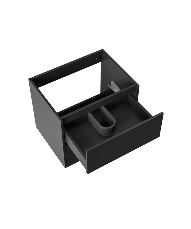 ALONI HAYAT wastafelonderkast – 59,5x50x45 cm – Mat zwart – Greeploos & softclose