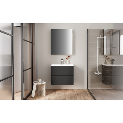 ALONI HAYAT wastafelonderkast – 59,5x50x45 cm – Mat zwart – Greeploos & softclose