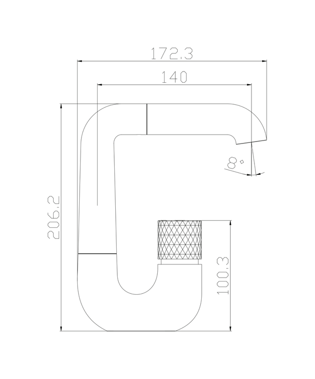 ALONI Flow wastafelkraan – drukknop – draaibare uitloop – mat zwart