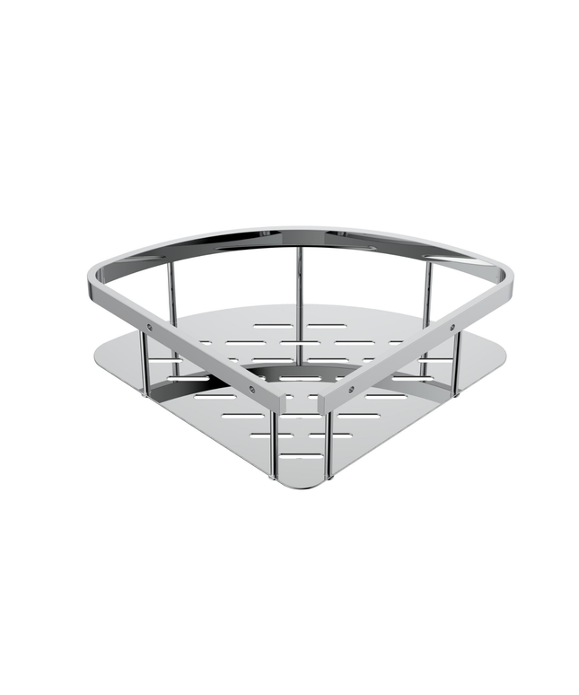 Aloni Uniforma doucherek – hoekmodel – 22x7x22 cm – chroom – roestvrij staal