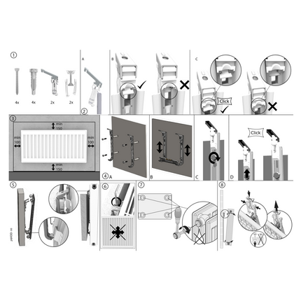 Radiador de baño de Belrad 1800x500mm - Chrome - Conexión central - 575W