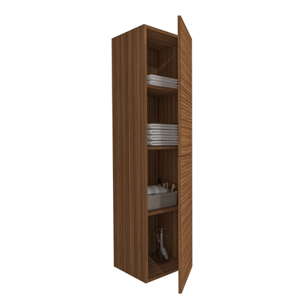 Aloni Elite High Bathroom Cabinet - 160 cm - Walnut - Horizontal relief - Softclose