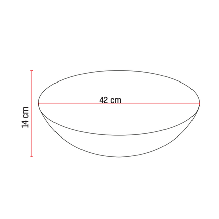 ALONI Per Solid Surface Opbouw Waskom – 42x14 cm – Mat Wit
