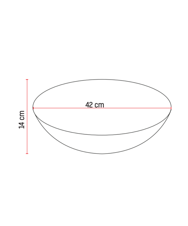 ALONI Per Solid Surface Opbouw Waskom – 42x14 cm – Mat Wit