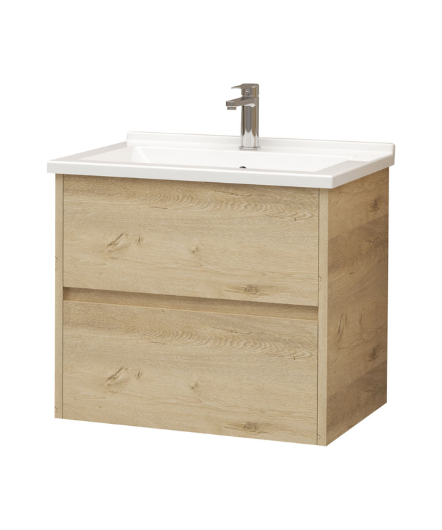 ALONI HAYAT wastafelonderkast – 59,5x50x45 cm – Eik – Greeploos & softclose