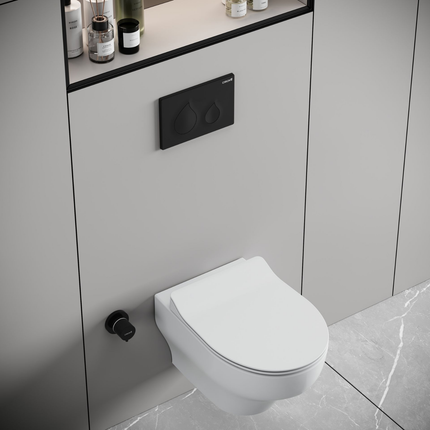 Creavit Ness hangtoilet / ophang WC – tornado flush – randloos – glanzend wit