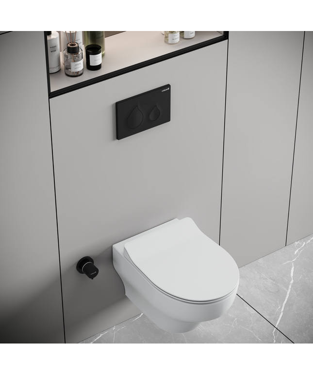 Creavit Ness hangtoilet / ophang WC – tornado flush – randloos – glanzend wit