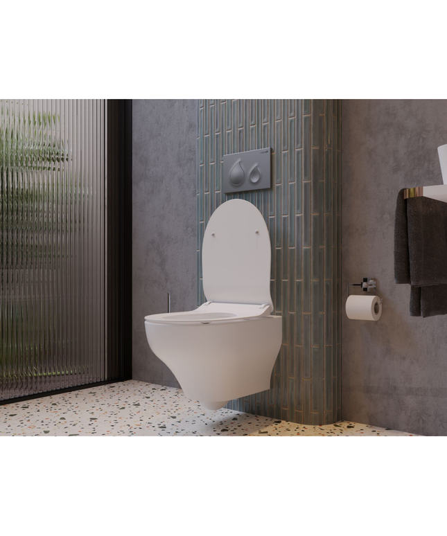 Creavit Ness hangtoilet / ophang WC – tornado flush – randloos – glanzend wit