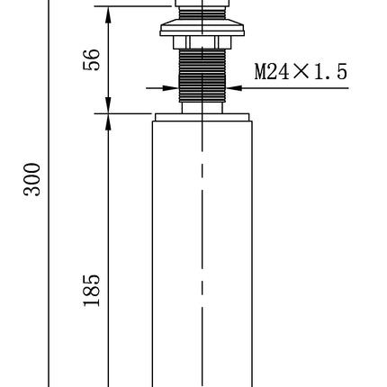 Xellanz inbouw zeeppompje 250 ml geborsteld koper - technische tekening | Schwertz & Co