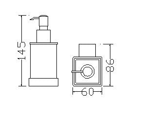 Wiesbaden Eris zeepdispenser voor wastafel chroom - technische tekening | Schwertz & Co