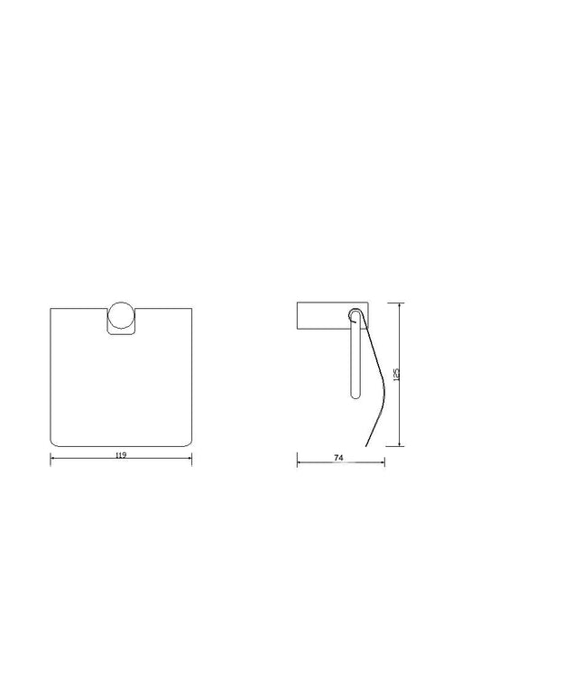 Wiesbaden Ida porte-papier WC avec couvercle chromé - dessin technique | Schwertz & Co