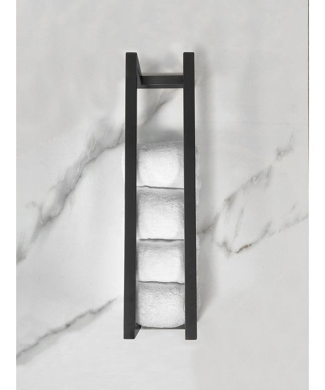 Wiesbaden Loft handdoekrek 50 x 12,5 x 12,5 cm mat zwart - detailfoto | Schwertz & Co