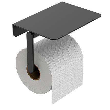 Wiesbaden Alonzo toiletrolhouder met planchet mat zwart - detailfoto | Schwertz & Co