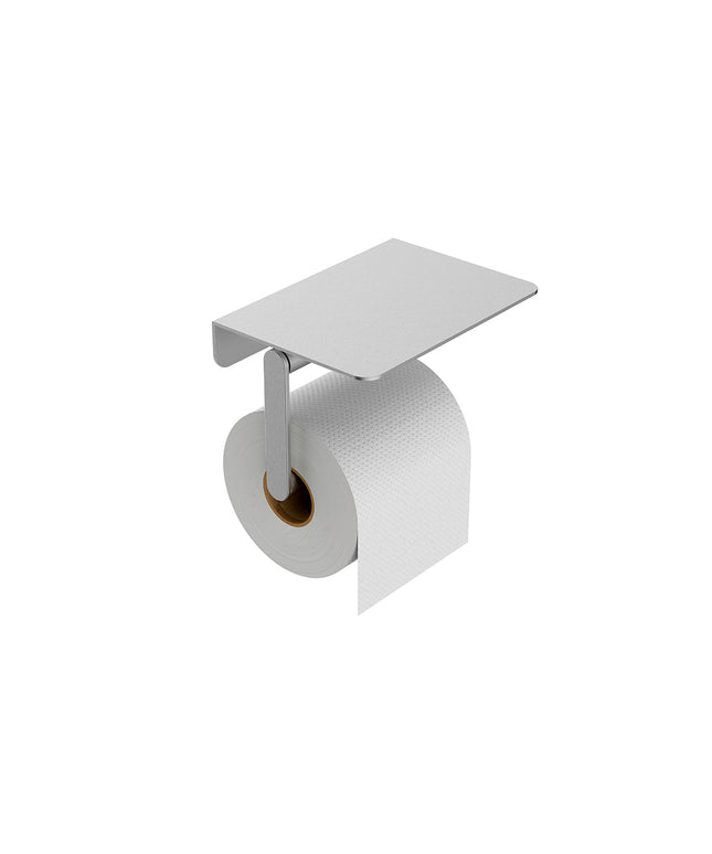 Wiesbaden Alonzo toiletrolhouder met planchet RVS geborsteld - detailfoto | Schwertz & Co