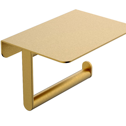 Wiesbaden Alonzo toiletrolhouder met planchet geborsteld messing | Schwertz & Co