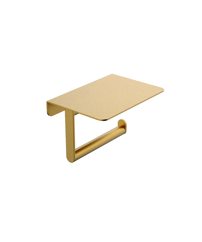 Wiesbaden Alonzo toiletrolhouder met planchet geborsteld messing | Schwertz & Co