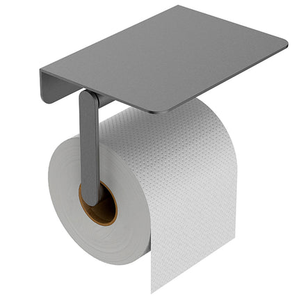 Wiesbaden Alonzo toiletrolhouder met planchet gunmetal - detailfoto | Schwertz & Co