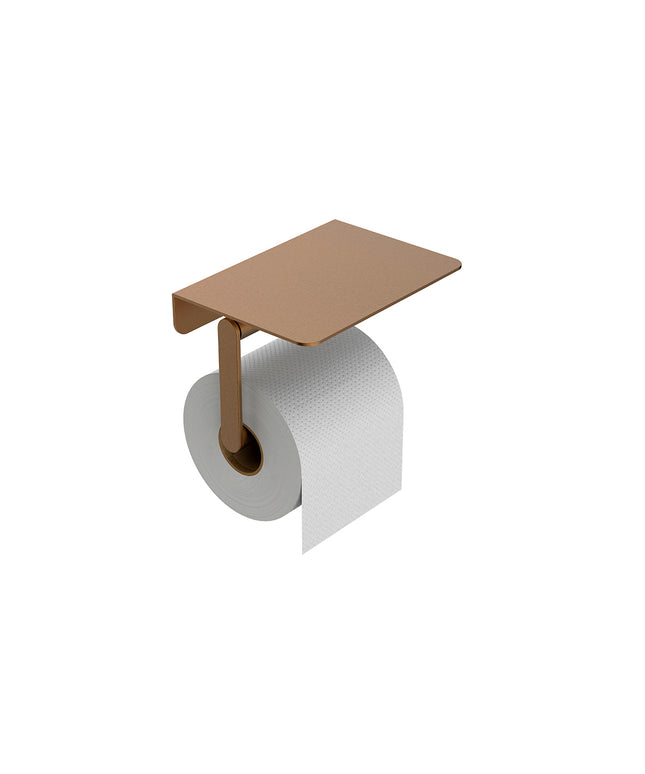 Wiesbaden Alonzo toiletrolhouder met planchet geborsteld brons koper - detailfoto | Schwertz & Co