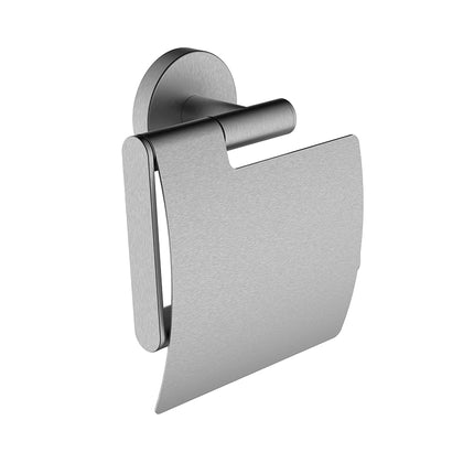 Wiesbaden Alonzo toiletrolhouder met klep RVS geborsteld | Schwertz & Co