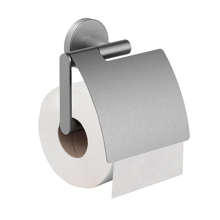 Wiesbaden Alonzo toiletrolhouder met klep RVS geborsteld - detailfoto | Schwertz & Co