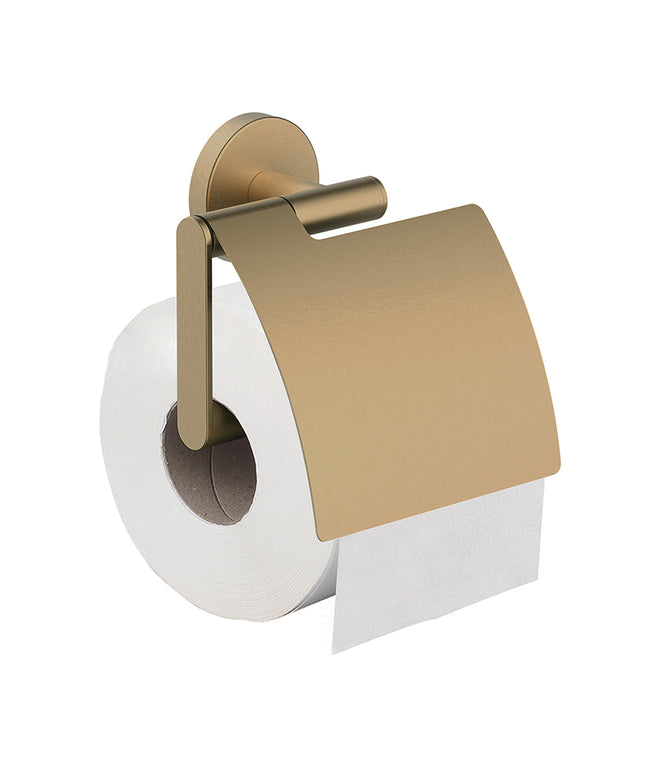 Wiesbaden Alonzo porte-papier WC avec rabat laiton brossé - photo de détail | Schwertz & Co