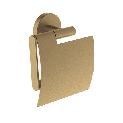 Wiesbaden Alonzo toiletrolhouder met klep geborsteld messing | Schwertz & Co