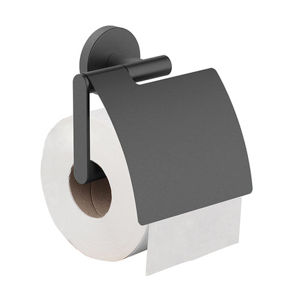 Wiesbaden Alonzo toiletrolhouder met klep gunmetal - detailfoto | Schwertz & Co