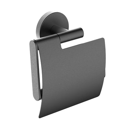 Wiesbaden Alonzo toiletrolhouder met klep gunmetal | Schwertz & Co