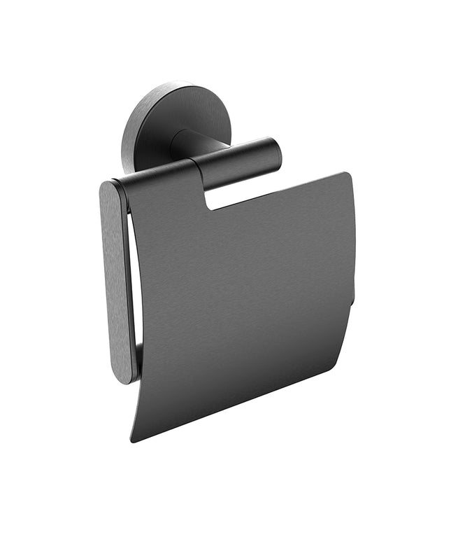 Wiesbaden Alonzo porte-rouleau papier WC avec volet gunmetal | Schwertz & Co