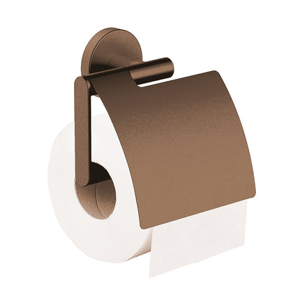 Wiesbaden Alonzo toiletrolhouder met klep geborsteld brons koper - detailfoto | Schwertz & Co