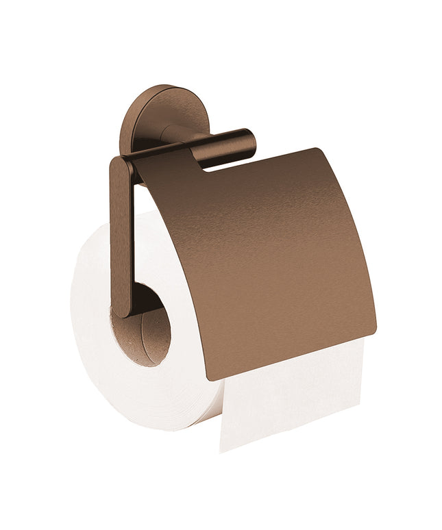 Wiesbaden Alonzo toiletrolhouder met klep geborsteld brons koper - detailfoto | Schwertz & Co