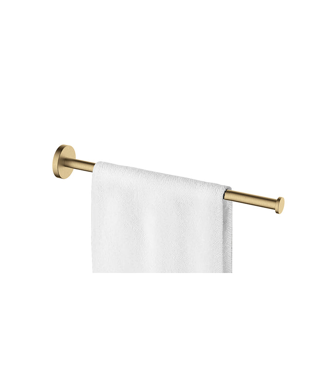 Wiesbaden Alonzo handdoekrek 1-armig 38 cm geborsteld messing PVD - detailfoto | Schwertz & Co