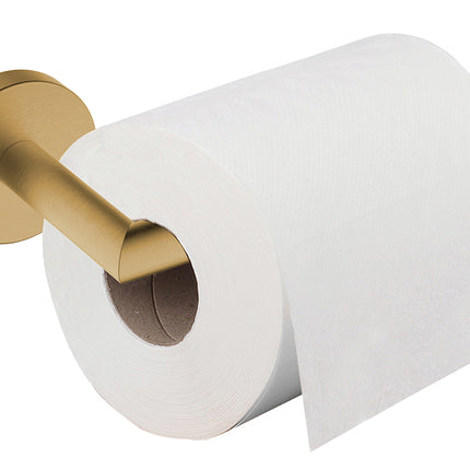 Wiesbaden Alonzo toiletrolhouder vaste arm geborsteld messing - detailfoto | Schwertz & Co